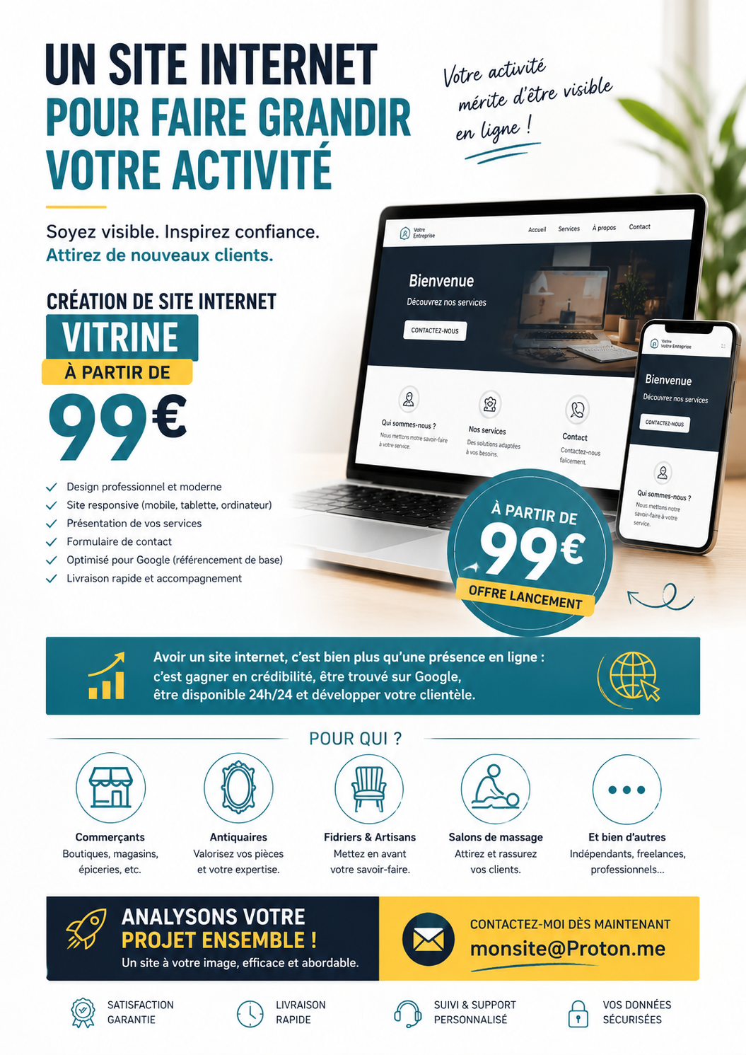 Référence visuelle du service de création de site internet